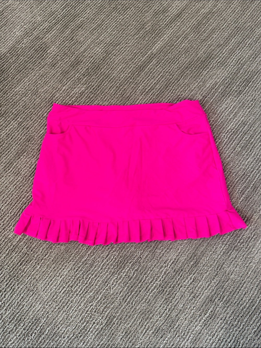 Women's Bright Pink Ruffled Hem Skirt -XL
